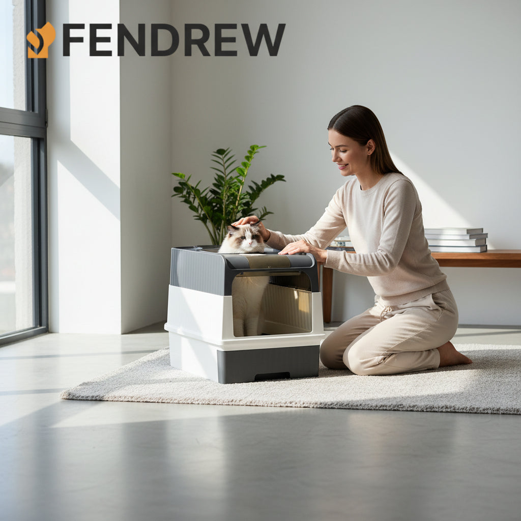 Flip Top Enclosed Cat Litter Box