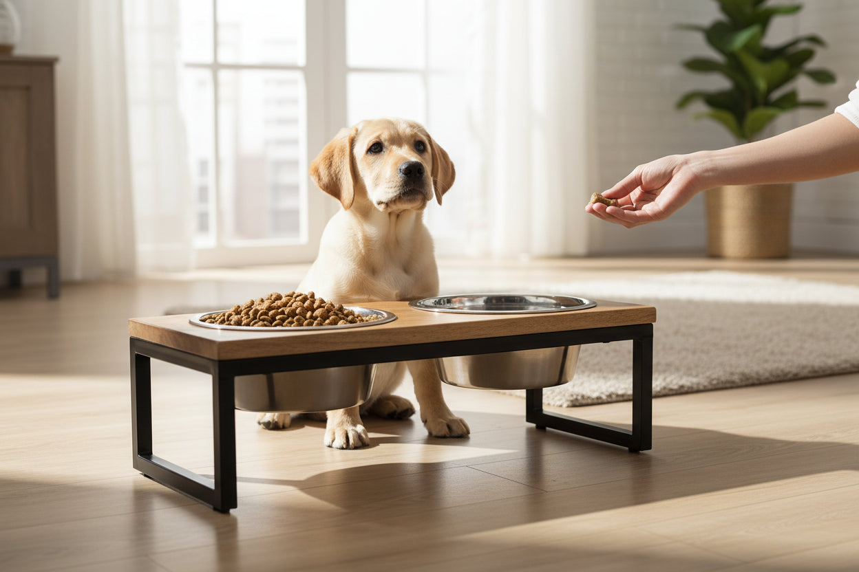 Wood & Metal Elevated Feeder