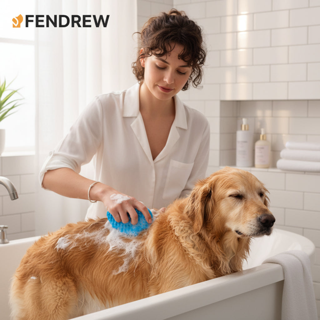 Dog Bath Brush & Massage Rubber