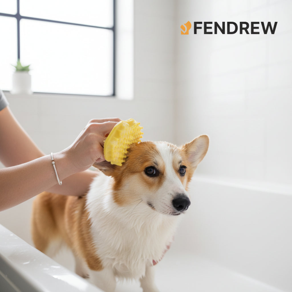 Dog Bath Brush & Massage Rubber