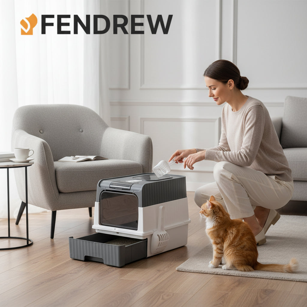 Flip Top Enclosed Cat Litter Box