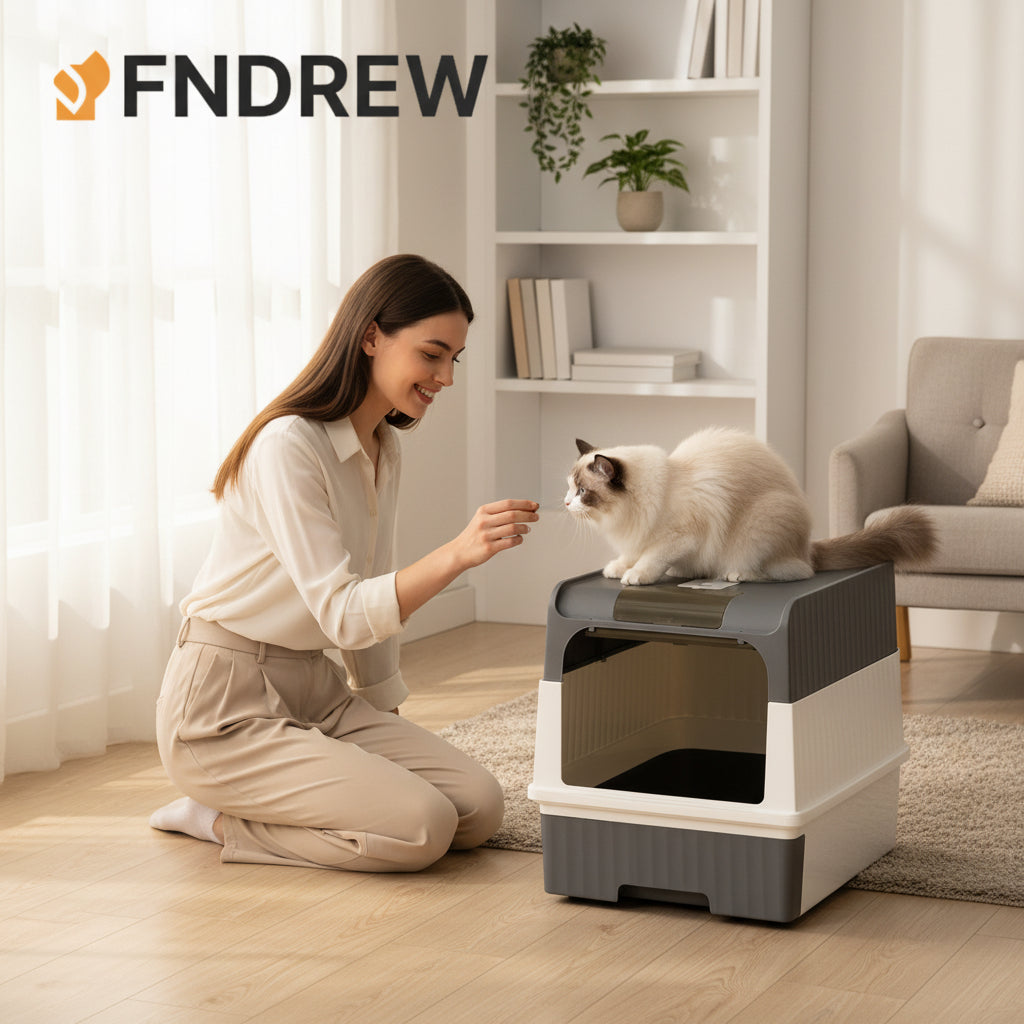 Flip Top Enclosed Cat Litter Box